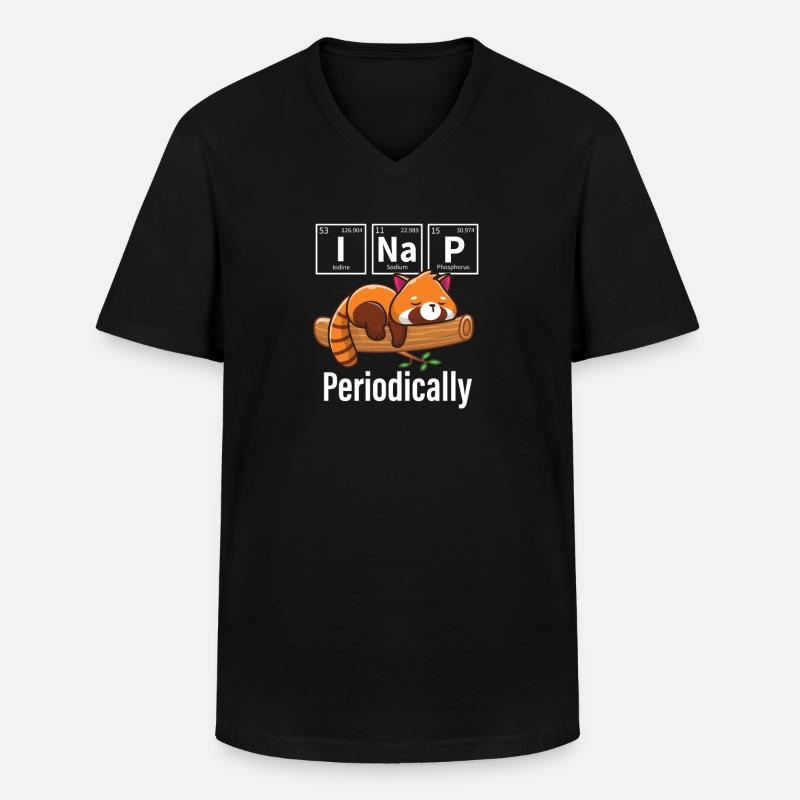 Kleiner Panda - Männer-T-Shirt mit V-Ausschnitt - Schwarz