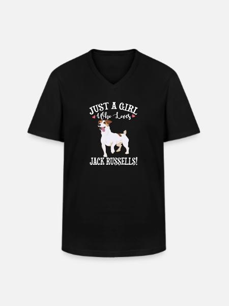 Jack Russell - Men's V-Neck T-Shirt - black