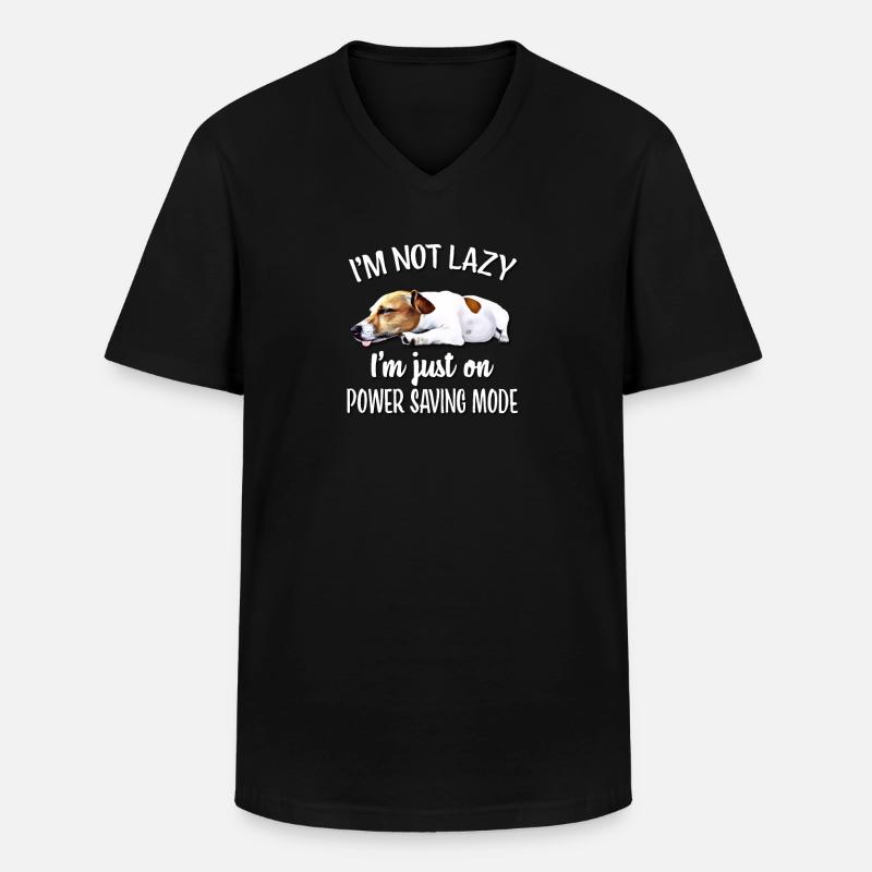 Jack Russell - Männer-T-Shirt mit V-Ausschnitt - Schwarz