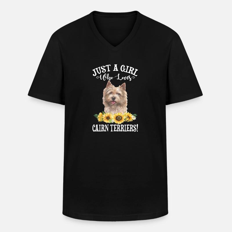 Cairn-Terrier - Männer-T-Shirt mit V-Ausschnitt - Schwarz
