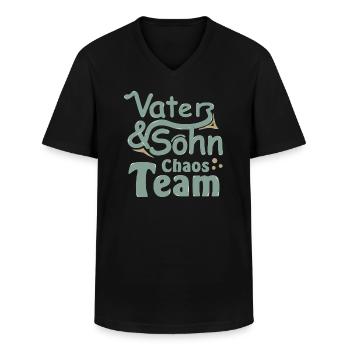 Bester Vater, Vater und Sohn - Männer-T-Shirt mit V-Ausschnitt - Schwarz - Vorne - AI Model Male 178 dark (178cm)