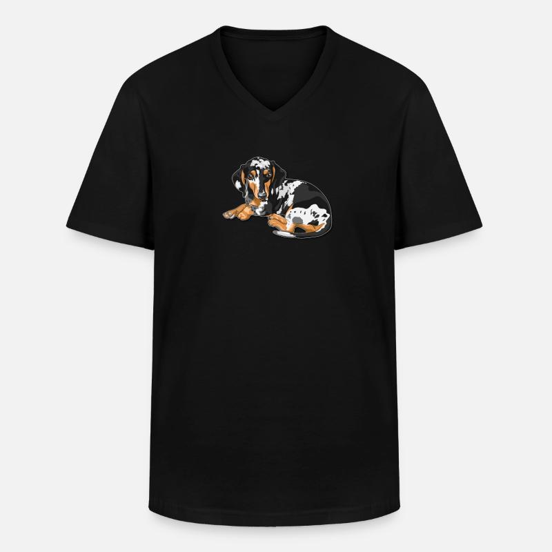 Tigerdackel - Männer-T-Shirt mit V-Ausschnitt - Schwarz