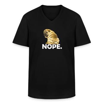 Shar Pei - Men's V-Neck T-Shirt - black - Front - AI Model Male 178 dark (178cm)