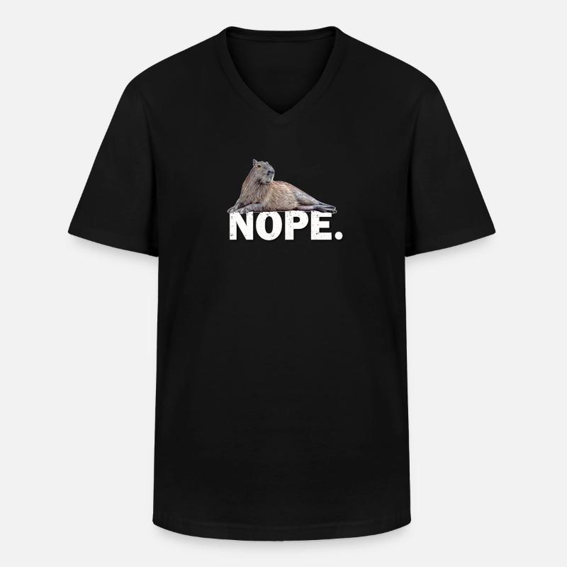 Capybara - Männer-T-Shirt mit V-Ausschnitt - Schwarz