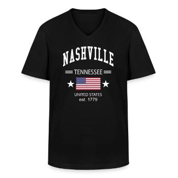 Nashville - Männer-T-Shirt mit V-Ausschnitt - Schwarz - Vorne - AI Model Male 178 dark (178cm)