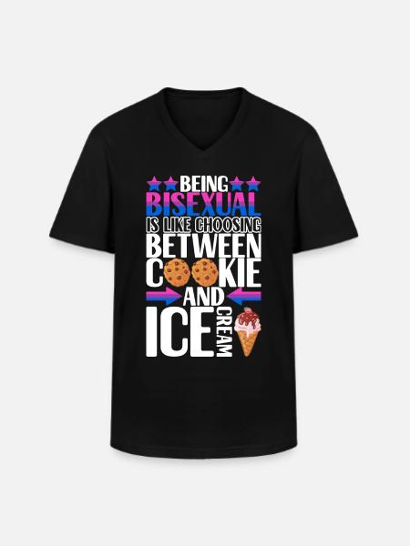 Bisexuels LGBTQ - T-shirt col V Homme - noir