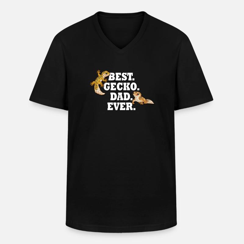 Leopardgecko - Männer-T-Shirt mit V-Ausschnitt - Schwarz