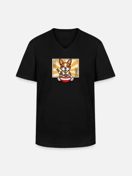 Red Boston Terrier - Men's V-Neck T-Shirt - black