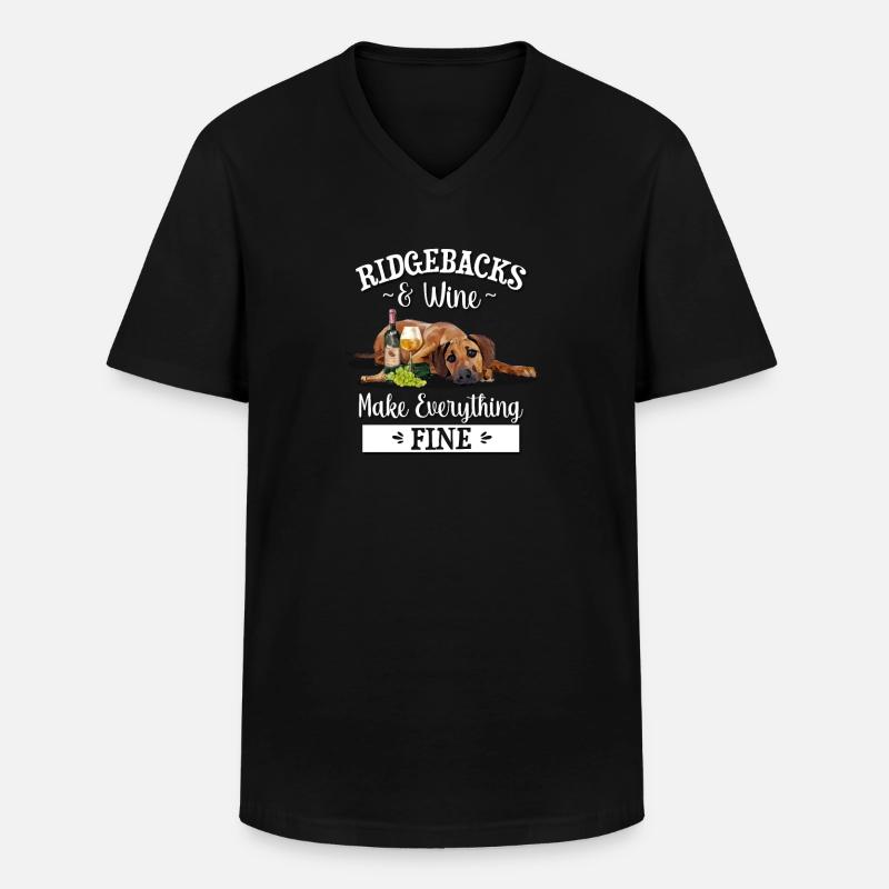 Rhodesian Ridgeback - Männer-T-Shirt mit V-Ausschnitt - Schwarz