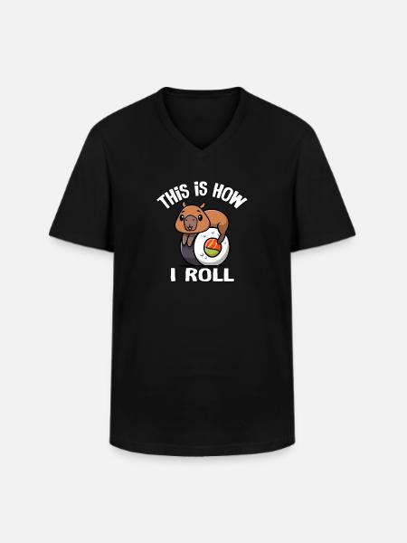 Capybara - T-shirt col V Homme - noir