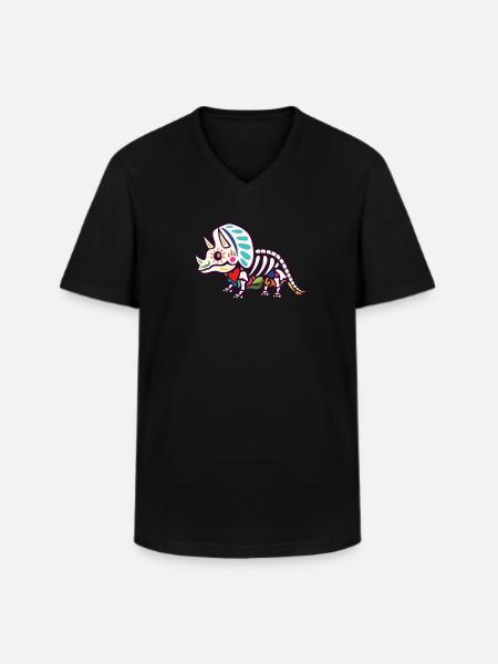 Triceratops - Männer-T-Shirt mit V-Ausschnitt - Schwarz