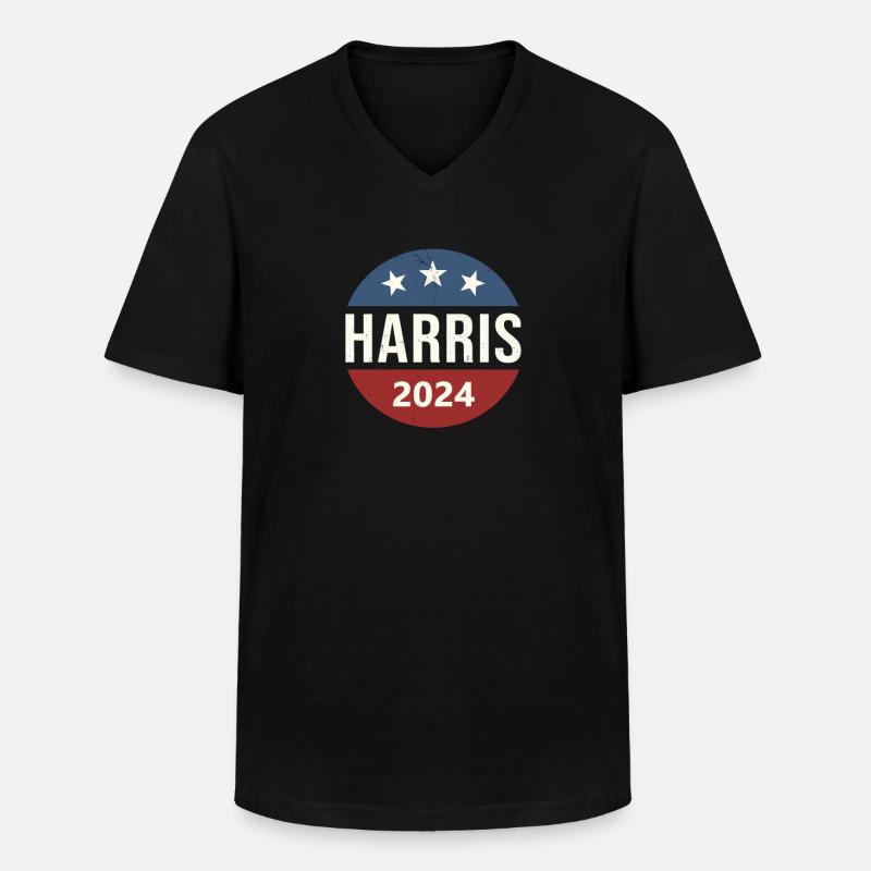Kamala Harris 2024 - Männer-T-Shirt mit V-Ausschnitt - Schwarz