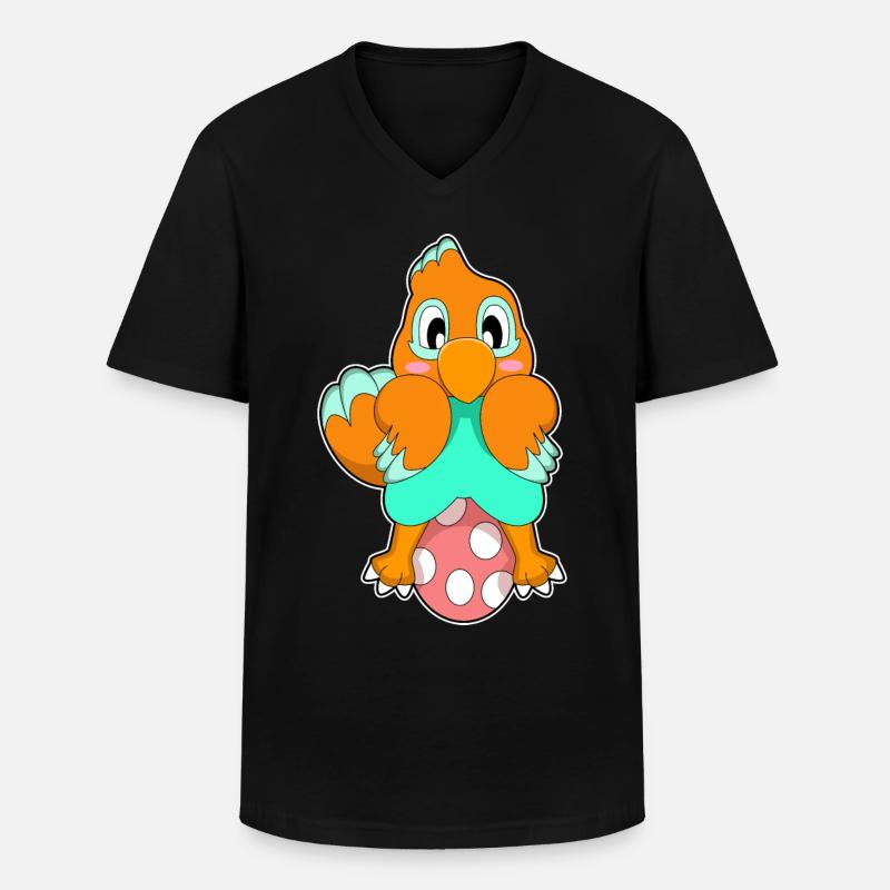 Papagei Ei - Männer-T-Shirt mit V-Ausschnitt - Schwarz