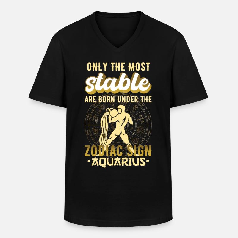 Sternzeichen Aquarius Astrologie Geschenk - Männer-T-Shirt mit V-Ausschnitt - Schwarz