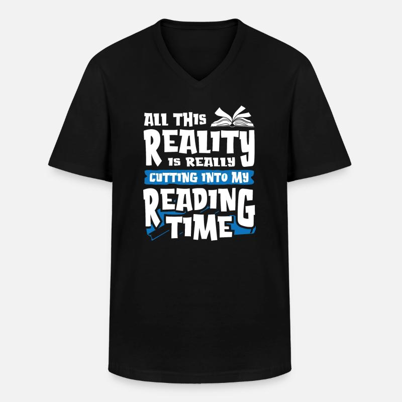 Perfect Reading - Männer-T-Shirt mit V-Ausschnitt - Schwarz