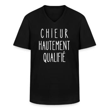 chieur hautement qualifié - T-shirt col V Homme - noir - Devant - AI Model Male 178 dark (178cm)