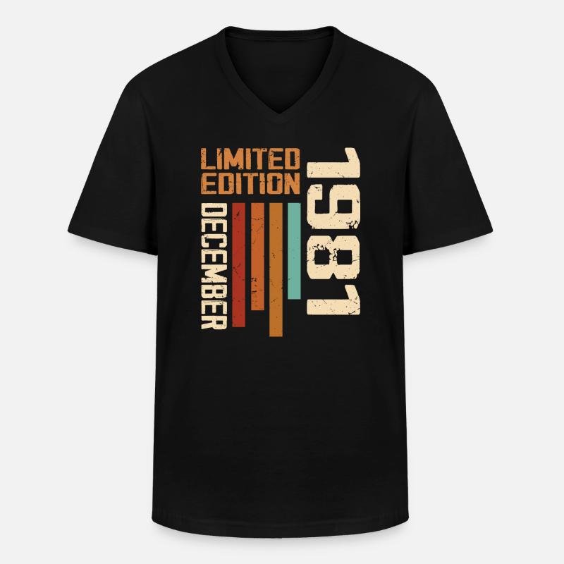 Dezember 1981 - 1981 Dezember - Männer-T-Shirt mit V-Ausschnitt - Schwarz