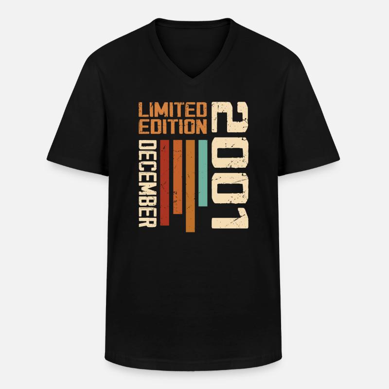 Dezember 2001 - 2001 Dezember - Männer-T-Shirt mit V-Ausschnitt - Schwarz