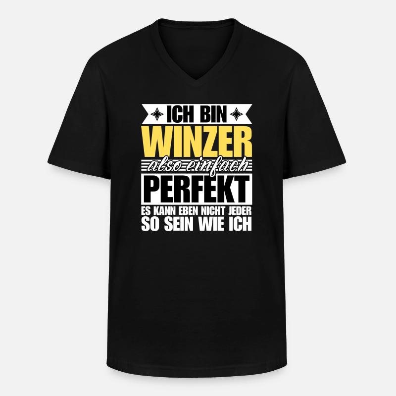 Perfekter Winzer - Männer-T-Shirt mit V-Ausschnitt - Schwarz