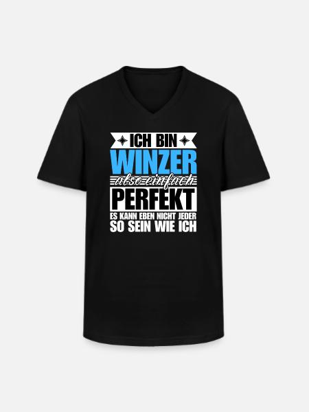 Perfekter Winzer - Männer-T-Shirt mit V-Ausschnitt - Schwarz