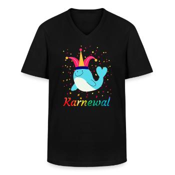 Karnewal Kölner Karneval Konfetti Wal Narrenkappe - Männer-T-Shirt mit V-Ausschnitt - Schwarz - Vorne - AI Model Male 178 dark (178cm)