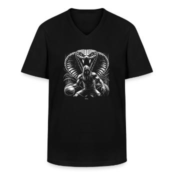 BLACK BASKETBALL MAMBA KOBE BEAN MENTALITY - Men's V-Neck T-Shirt - black - Front - AI Model Male 178 dark (178cm)
