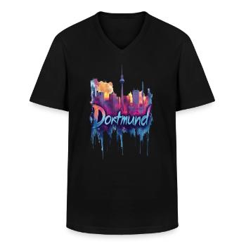 Dortmund - Männer-T-Shirt mit V-Ausschnitt - Schwarz - Vorne - AI Model Male 178 dark (178cm)