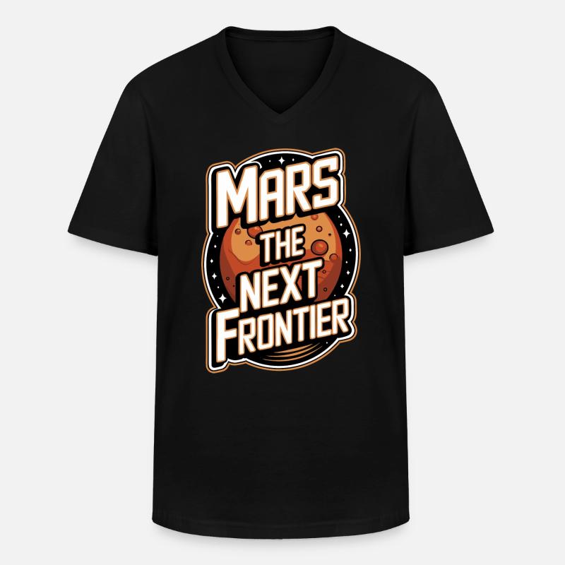 Mars Planète Planète Système Solaire - T-shirt col V Homme - noir