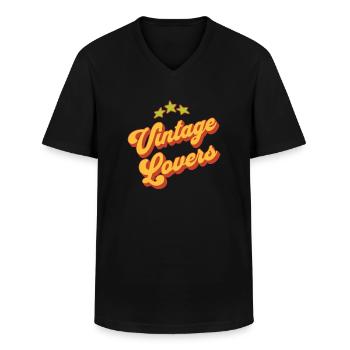 Vintage Lovers Spruch - Männer-T-Shirt mit V-Ausschnitt - Schwarz - Vorne - AI Model Male 178 dark (178cm)