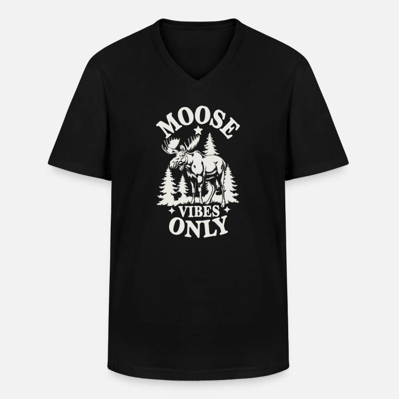 Elch - Männer-T-Shirt mit V-Ausschnitt - Schwarz