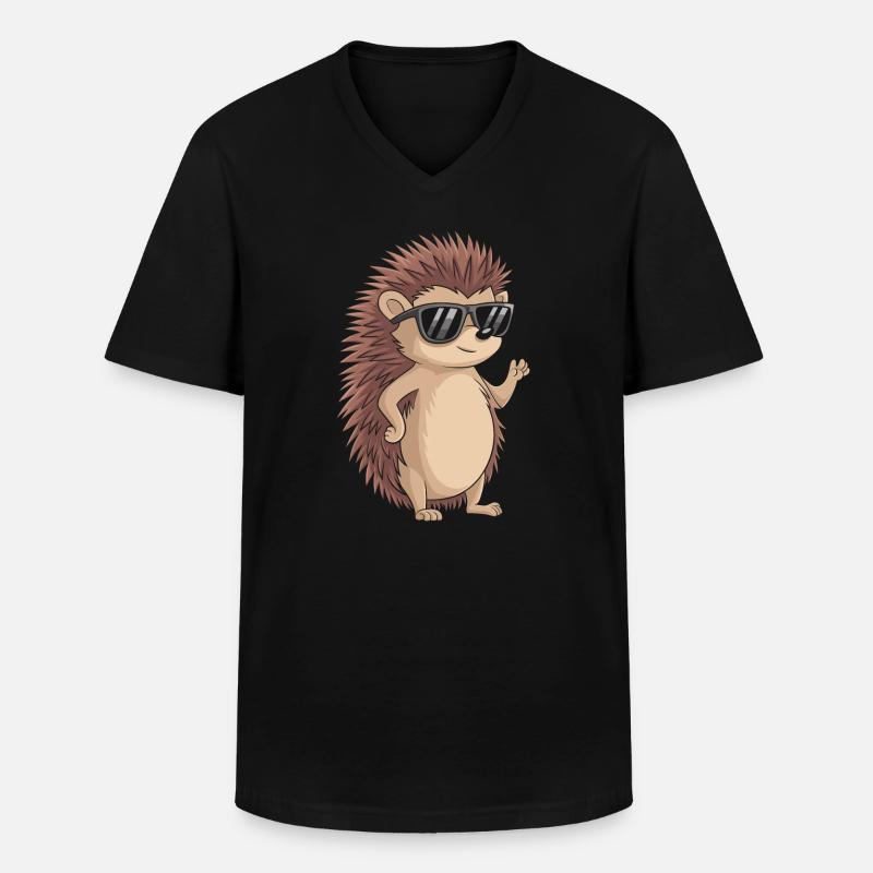 Igel - Männer-T-Shirt mit V-Ausschnitt - Schwarz