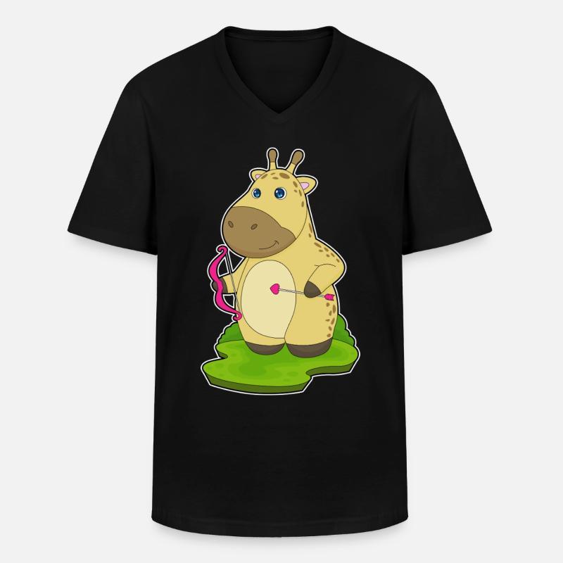 Giraffe Bogenschütze Bogen - Männer-T-Shirt mit V-Ausschnitt - Schwarz