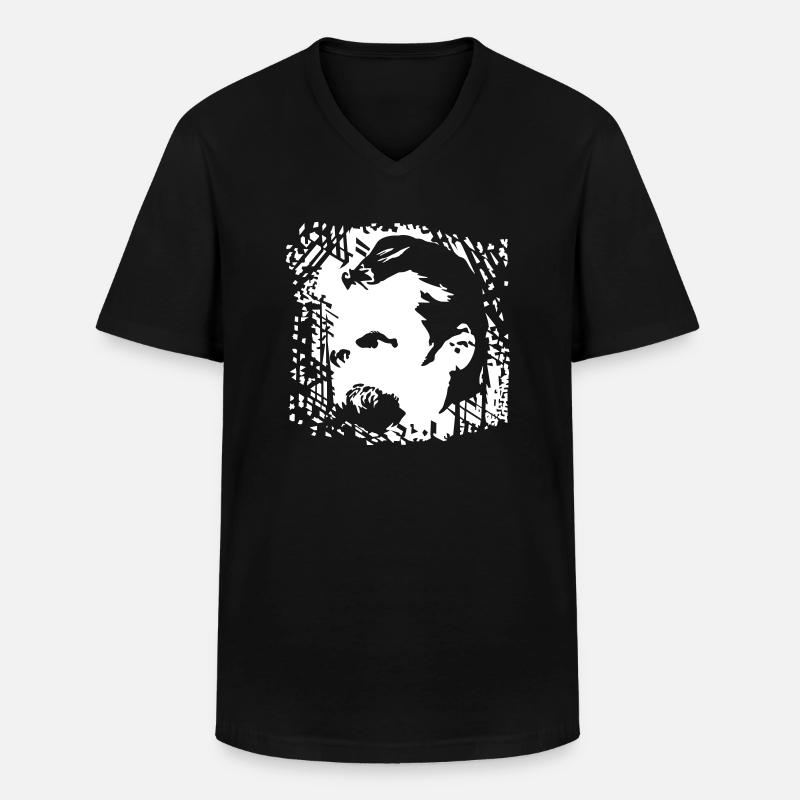 Friedrich Nietzsche - Männer-T-Shirt mit V-Ausschnitt - Schwarz