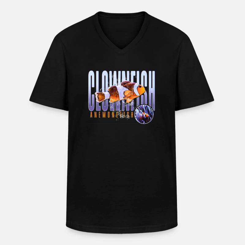 Clownfisch Anemonenfisch - Männer-T-Shirt mit V-Ausschnitt - Schwarz
