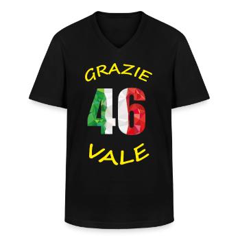 Rossi, Moto GP, Racing, 46 ans - T-shirt col V Homme - noir - Devant - AI Model Male 178 dark (178cm)