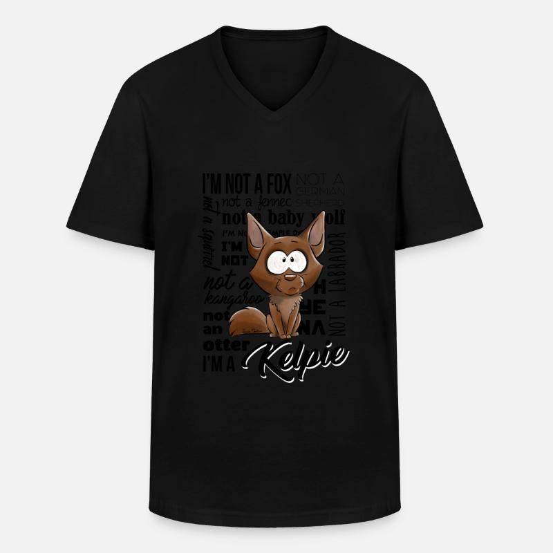 Ich bin ein Kelpie - Männer-T-Shirt mit V-Ausschnitt - Schwarz