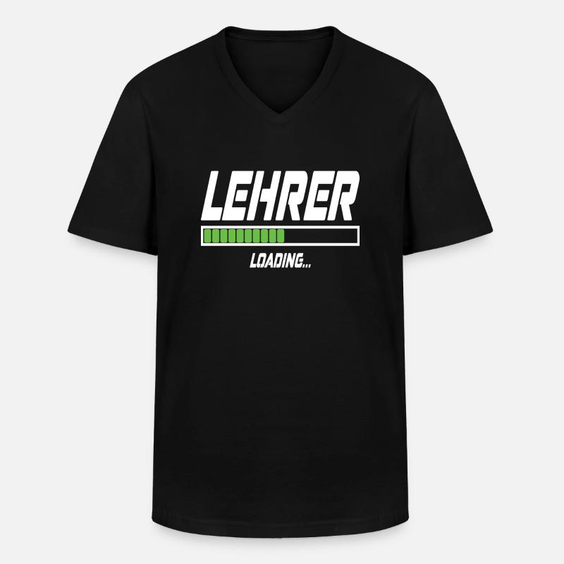 Lehrer Loading... - Männer-T-Shirt mit V-Ausschnitt - Schwarz