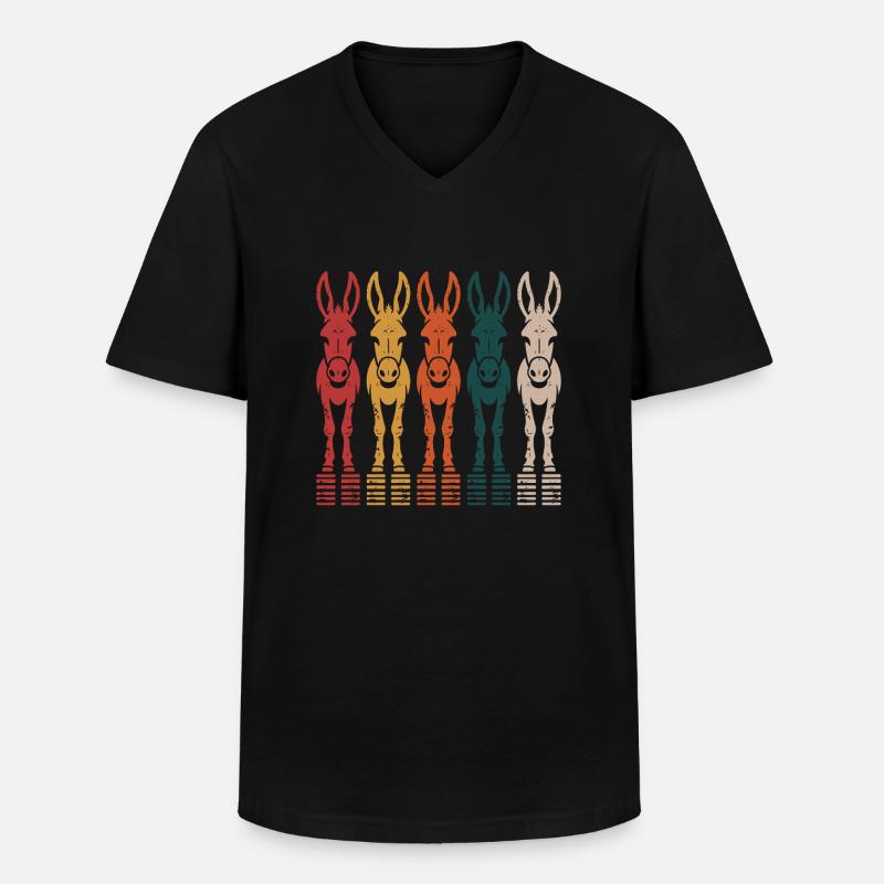 Esel - Männer-T-Shirt mit V-Ausschnitt - Schwarz