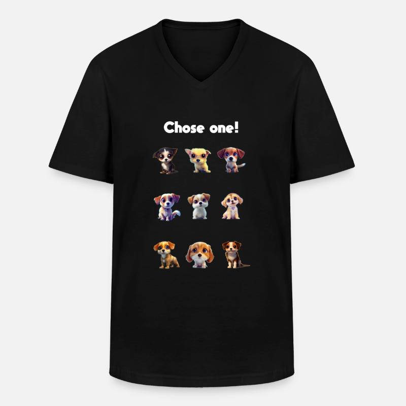 chose one 1 - Männer-T-Shirt mit V-Ausschnitt - Schwarz