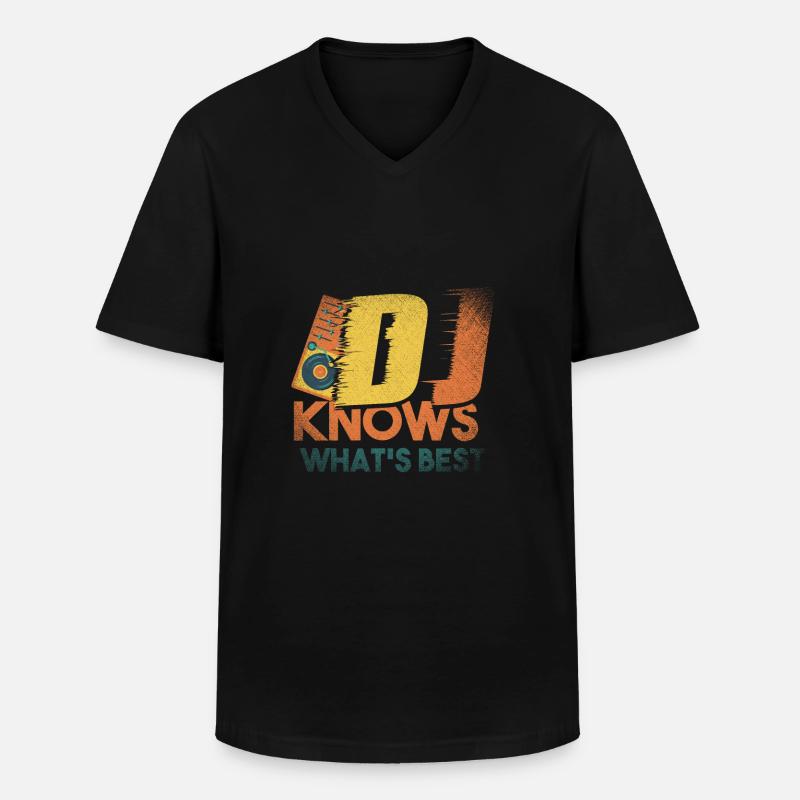 DJ - Männer-T-Shirt mit V-Ausschnitt - Schwarz
