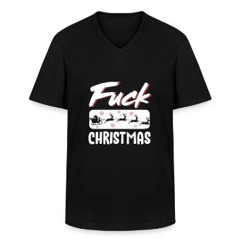 Anti Christmas - Men's V-Neck T-Shirt - black - Front - AI Model Male 178 dark (178cm)