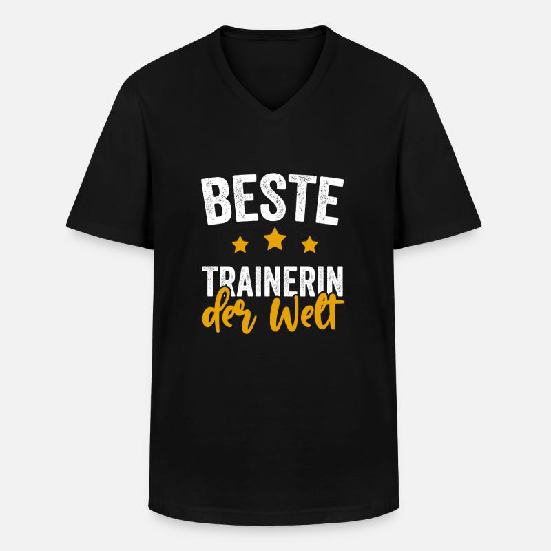 Beste Trainerin der Welt Geschenkidee - Männer-T-Shirt mit V-Ausschnitt - Schwarz