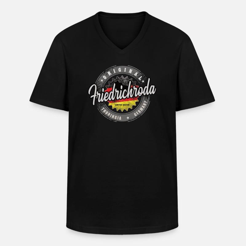 Original Germany Thüringen Friedrichroda - Männer-T-Shirt mit V-Ausschnitt - Schwarz