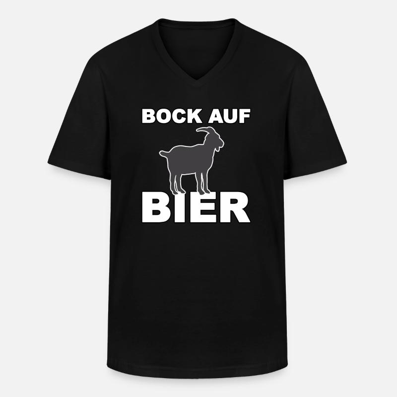 Bock auf Bier - Männer-T-Shirt mit V-Ausschnitt - Schwarz