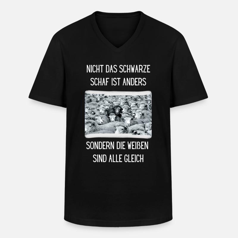 Sei anders - Schwarzes Schaf - Männer-T-Shirt mit V-Ausschnitt - Schwarz