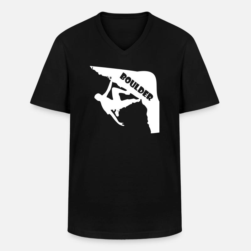 boulderer - Männer-T-Shirt mit V-Ausschnitt - Schwarz