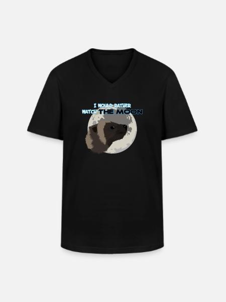 Wolverine and moon - Men's V-Neck T-Shirt - black