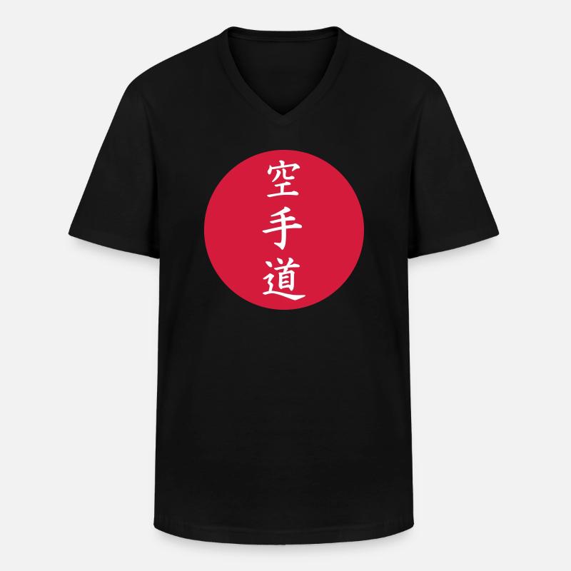 Karate - Männer-T-Shirt mit V-Ausschnitt - Schwarz