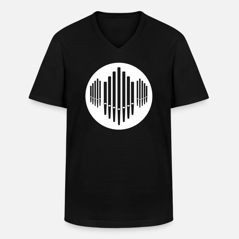 Orgel - Männer-T-Shirt mit V-Ausschnitt - Schwarz