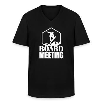 Board meeting - Men's V-Neck T-Shirt - black - Front - AI Model Male 178 dark (178cm)